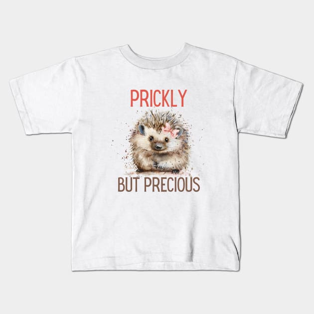 Prickly but Precious Hedgehog Kids T-Shirt by Laurens Corner